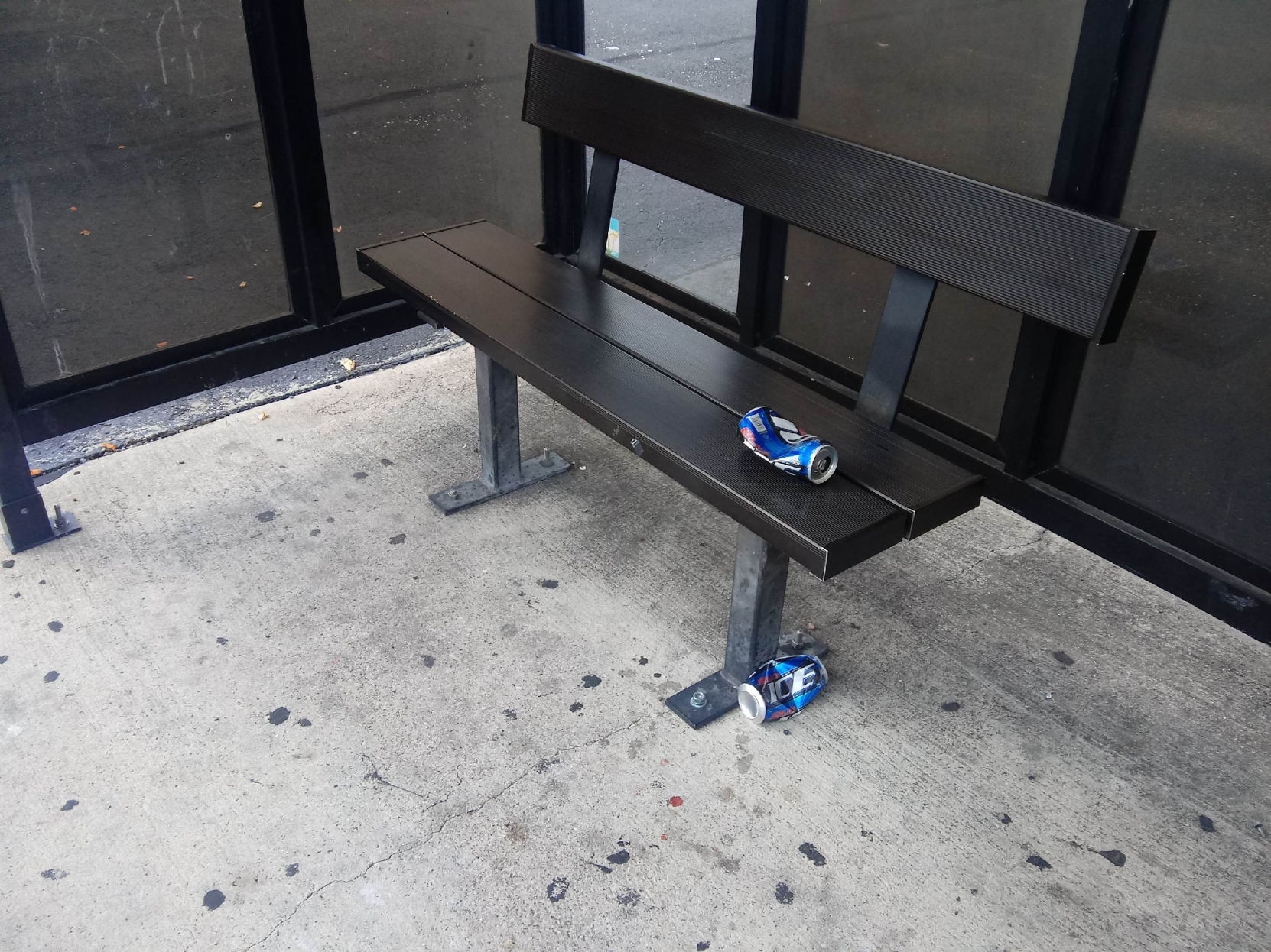 Bus stop litter